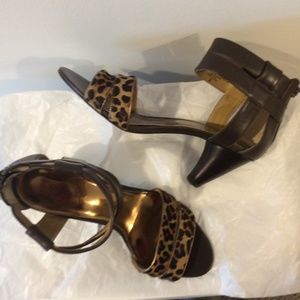 !!  HOST PICK  !!  Brown cowhide cut out heels NWT